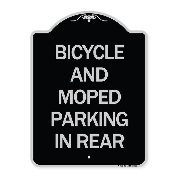 Signmission Bicycle and Moped Parking in Rear Heavy-Gauge Aluminum Architectural Sign, 24" x 18", BS-1824-24326 A-DES-BS-1824-24326 - main
